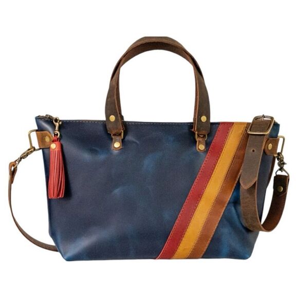 The 70’s Bowler Bag in Indigo Blue - Picture 1 of 7